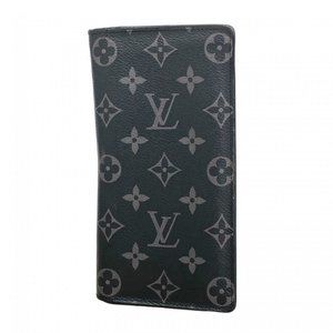 Louis Vuitton Monogram Eclipse Portefeuille Brazza Long Wallet M61697 Black M...